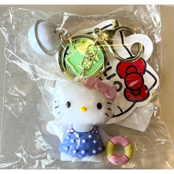 NEW Hello Kitty Swimsuit KEYCHAIN Key Clip Mini Figurine Purse Fob Bag Charm - Picture 5 of 6